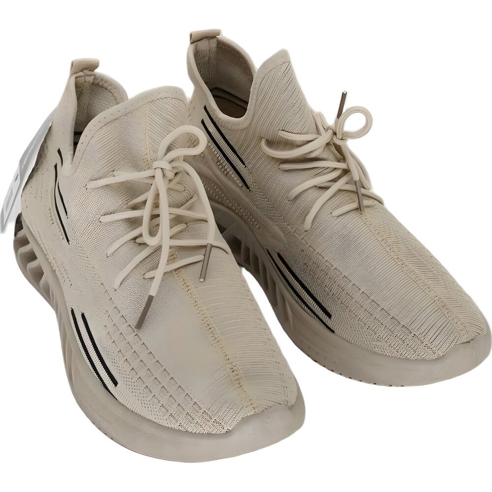 Akademiks Men's Fit 3.0 Knit Jogger Sneakers Beige 10M